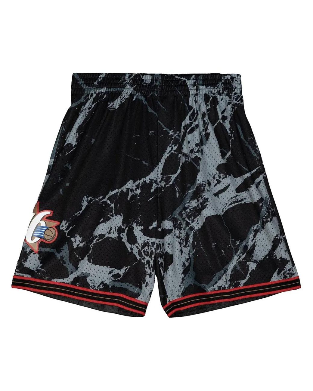 Mitchell & Ness Shorts Met Print in het Black voor heren