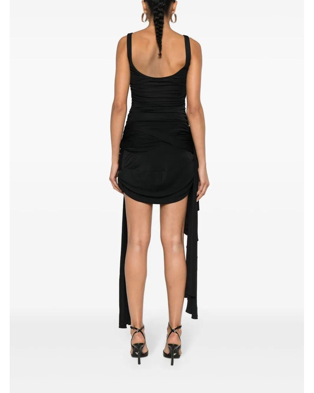 Mugler Gedrapeerde Mini-Jurk in het Black