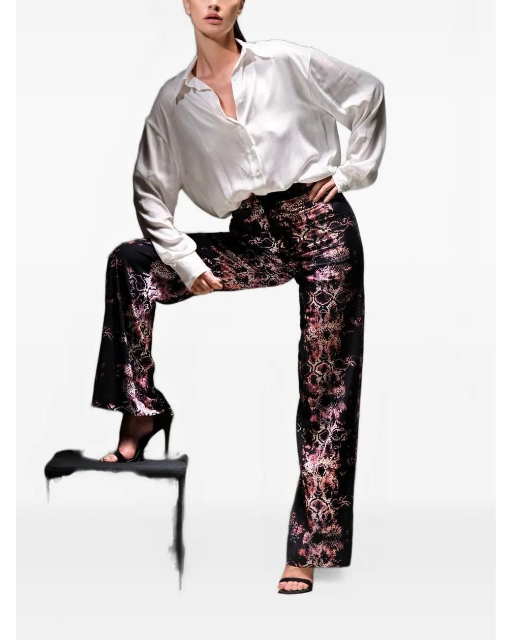 Tessitura Red Digital Snake Swarovski Crystal Trousers