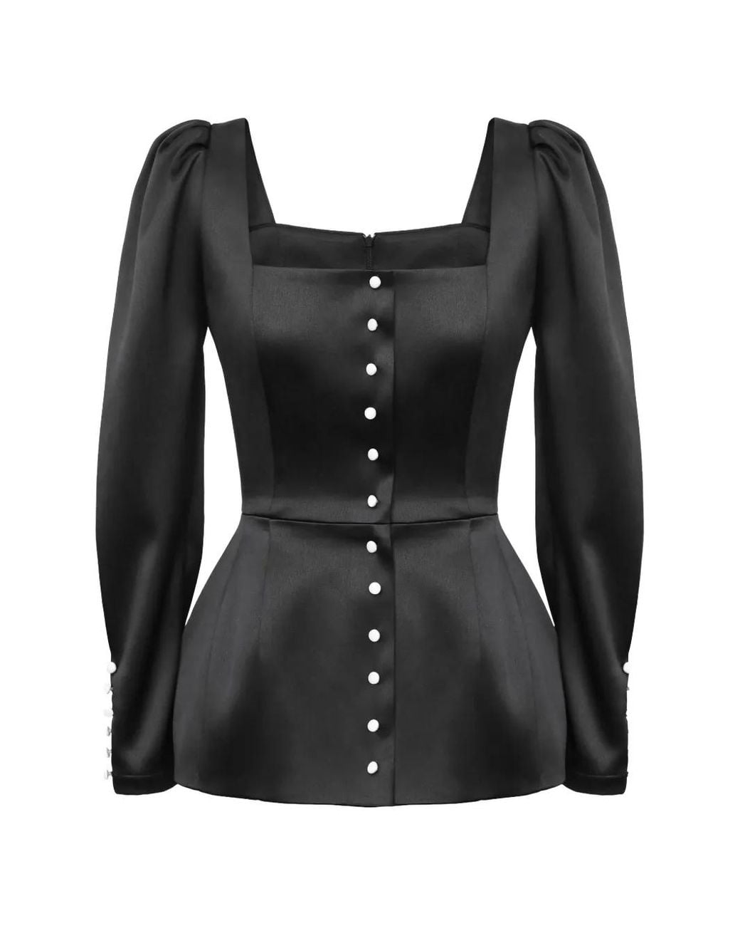 POST MERIDIEM Black Satin Top