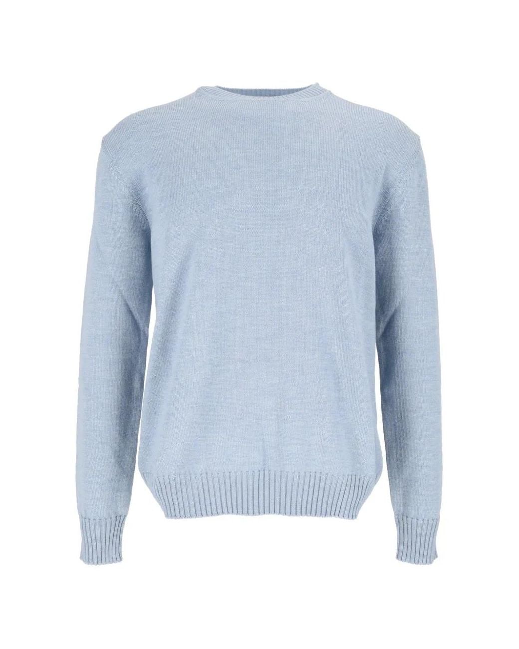 Ballantyne Blue Merino Wool Sweater for men