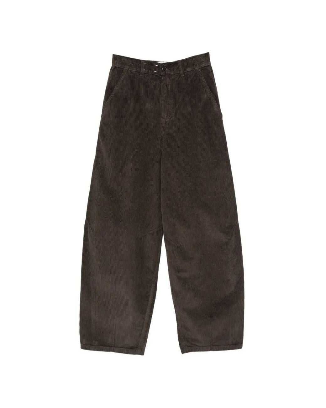 Alysi Ribfluwelen Broek in het Gray