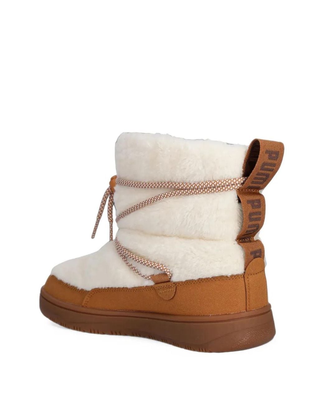PUMA White Snowbae Faux-Fur Toggle-Fastening Boots