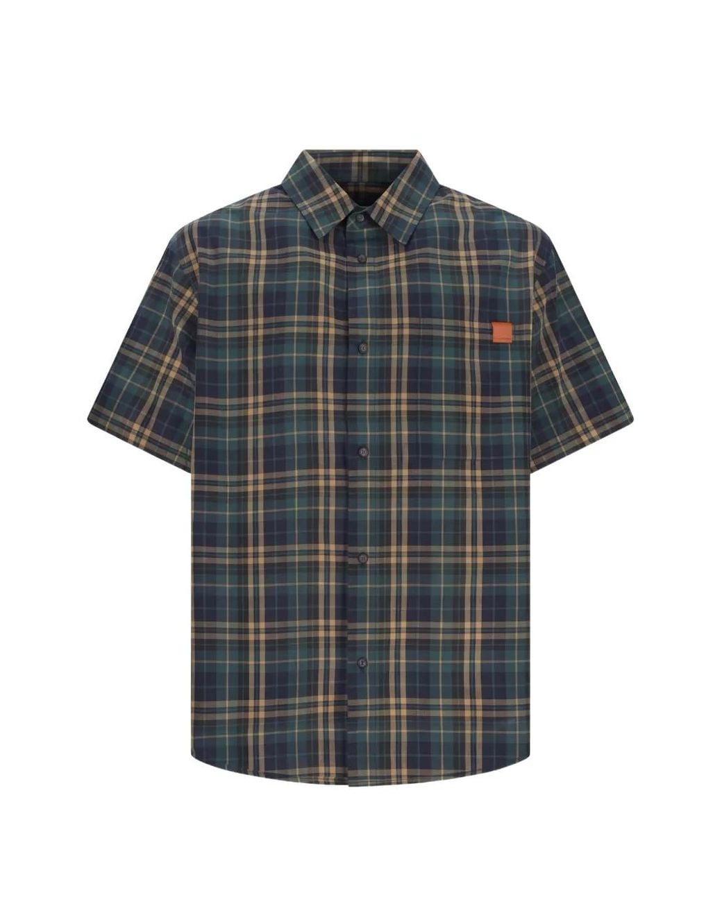 DARKPARK Gray Karl Japanese-Check Short-Sleeves Shirt for men