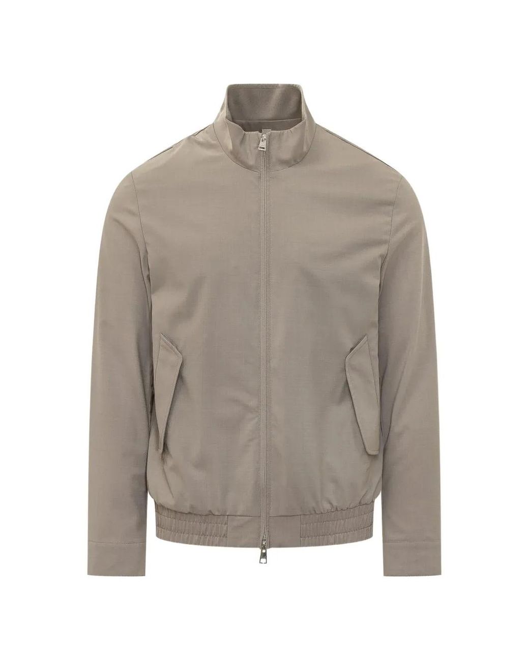 DUNO Gray High-Neck Elasticated-Hem Jacket for men