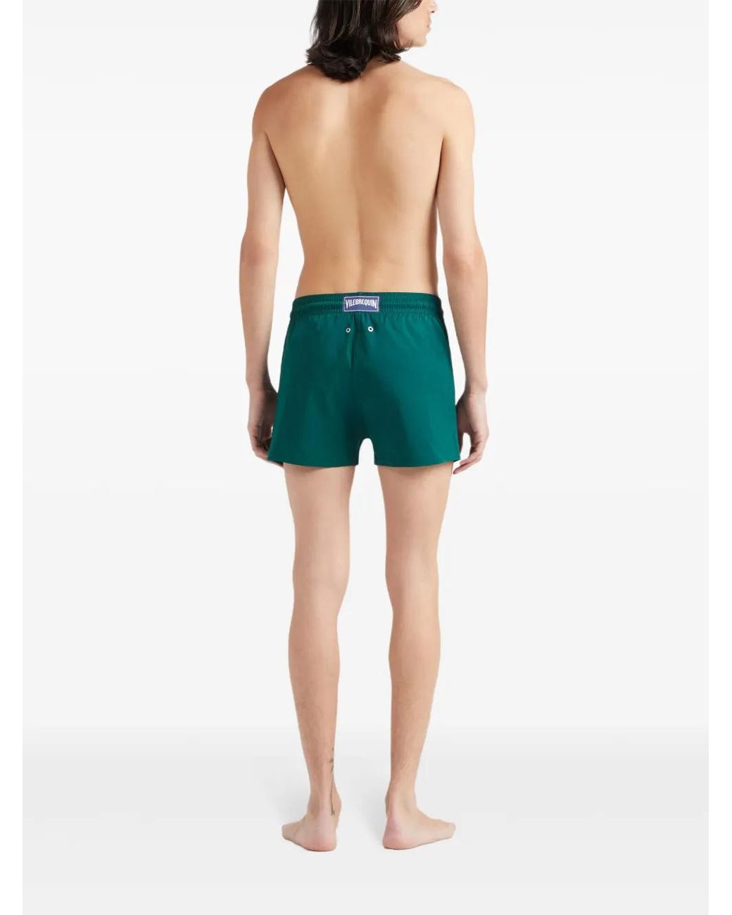 Vilebrequin Green Logo-Patch Swim Shorts for men
