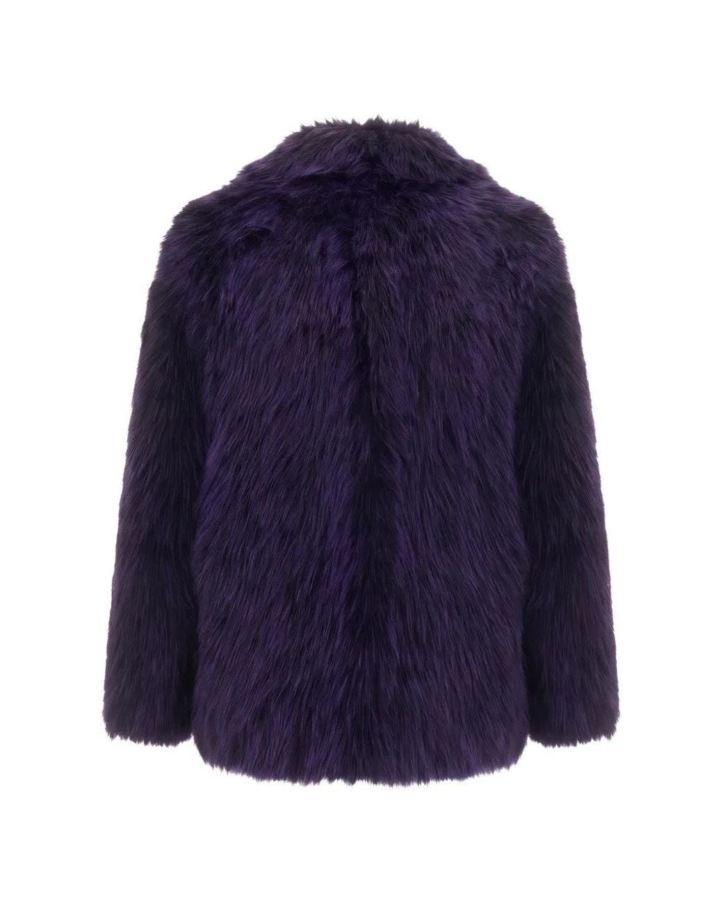 Patrizia Pepe Blue Faux-Fur Coat