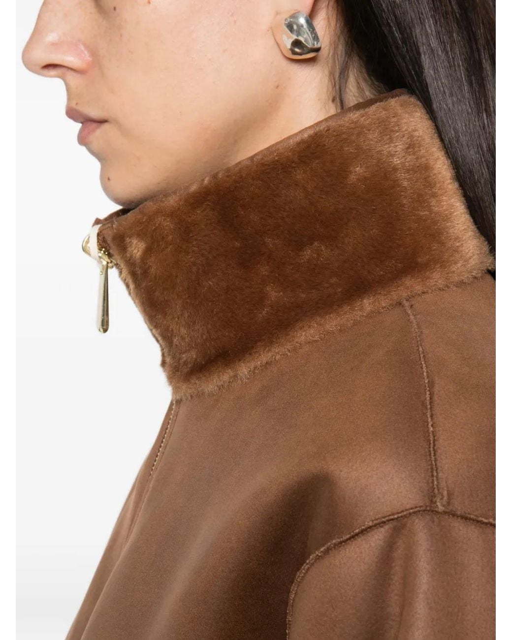 Pennyblack Brown Faux-Fur Reversible Jacket