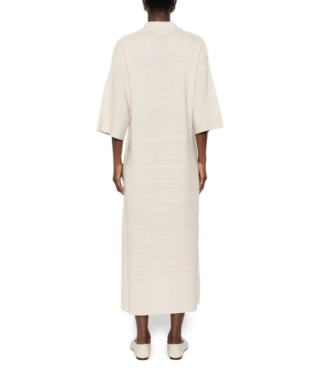 Fabiana Filippi White Wool And Cotton Shirtdress