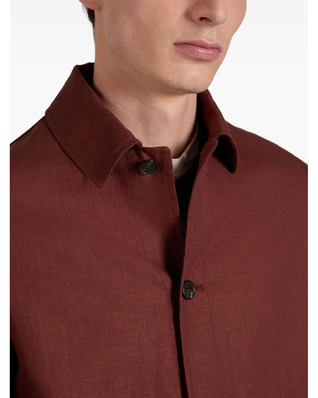 Slowear Brown Single-Breasted Blouson Jacket for men