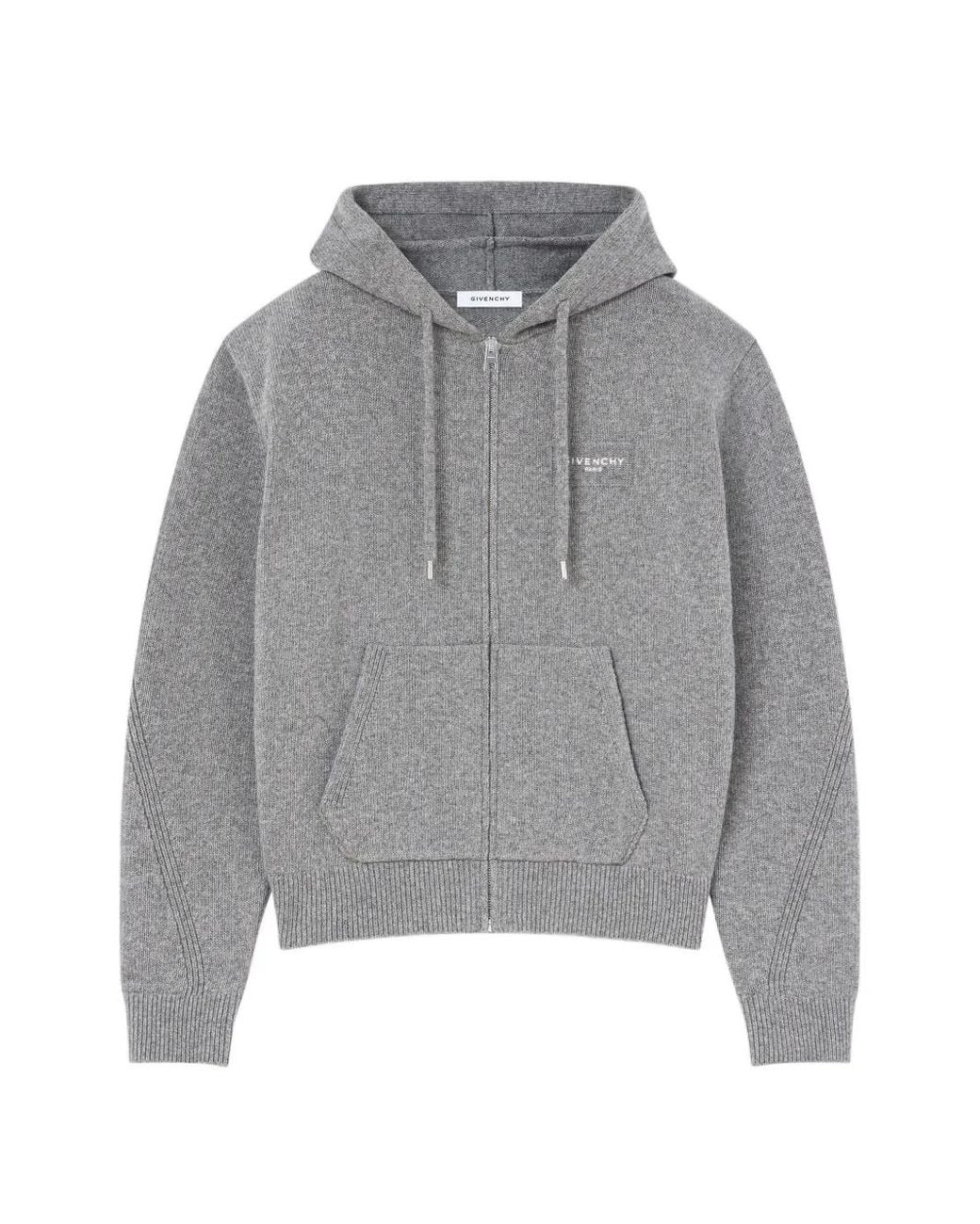 Givenchy Gray Couture Seam Zipped Hoodie for men