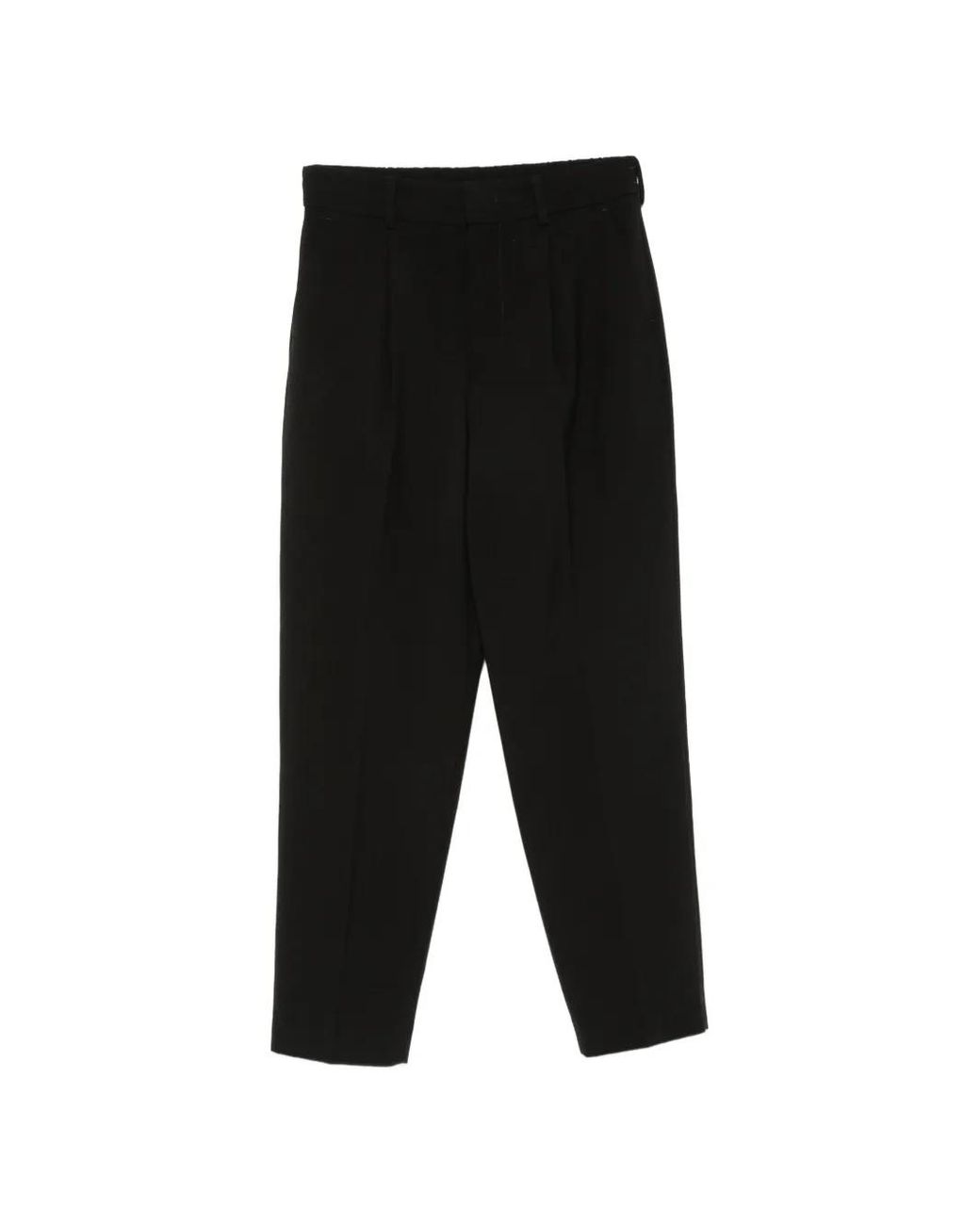 PT Torino Black Pantalon Court À Détails De Plis