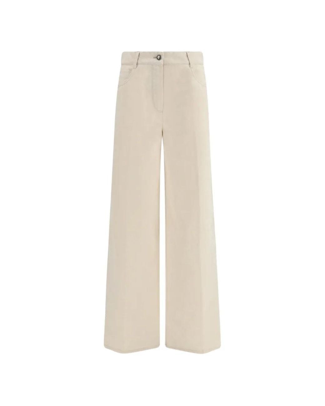 Forte_forte White Flocked Wide-Leg Jeans