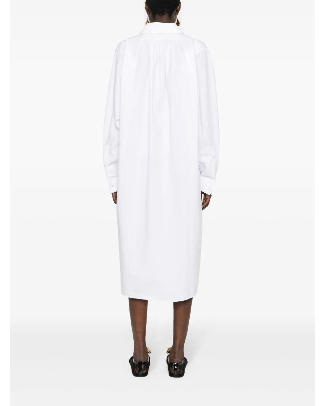 The Row White Elinor Cotton Shirt Dress