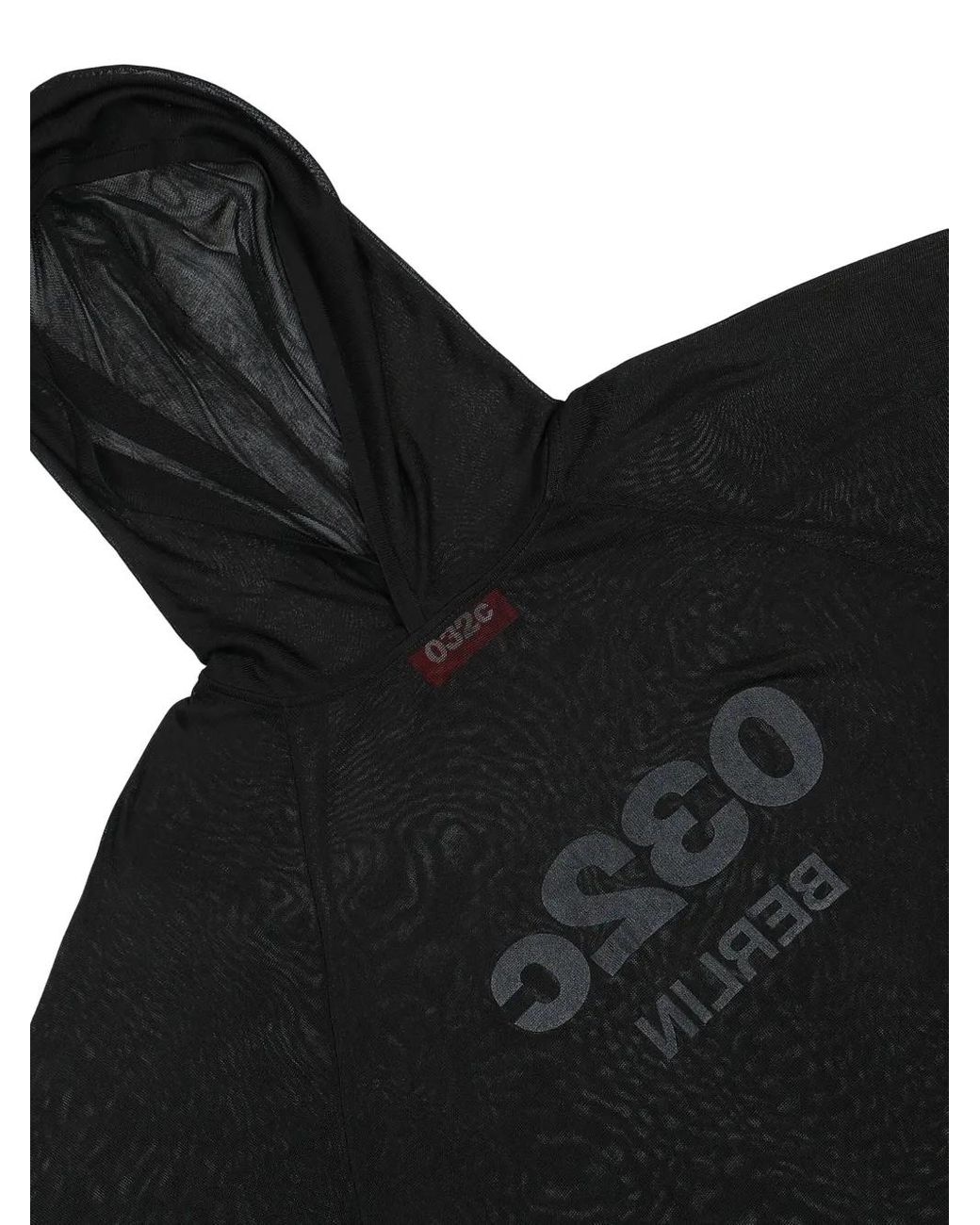 ★032c★ U SELFIE TRANSLUCENT HOODED KNIT BLACK SELFIE