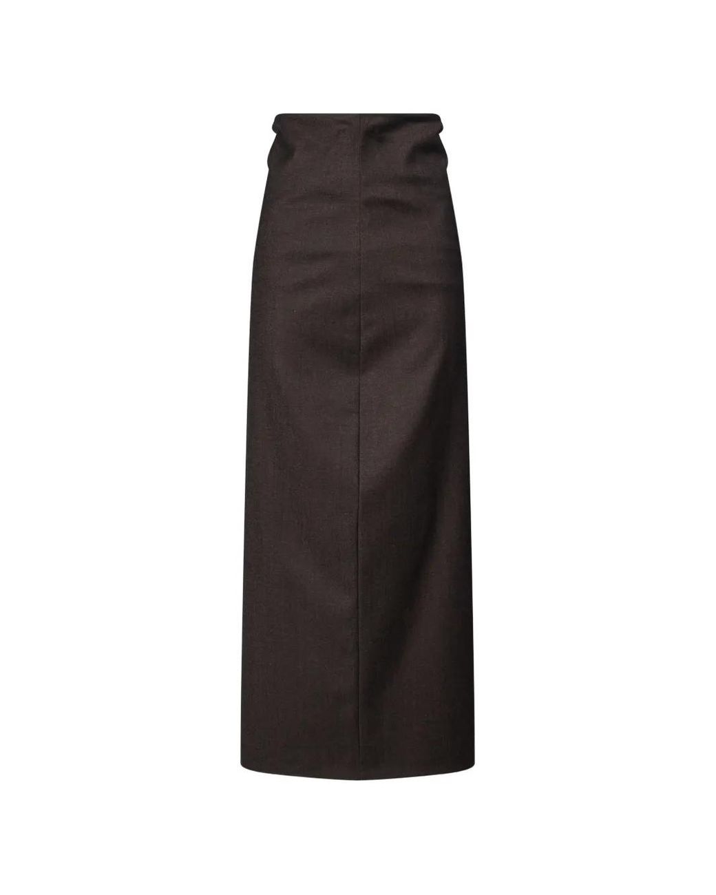 Antonelli Black Ippolito Midi High-Waisted Gathered-Back Skirt
