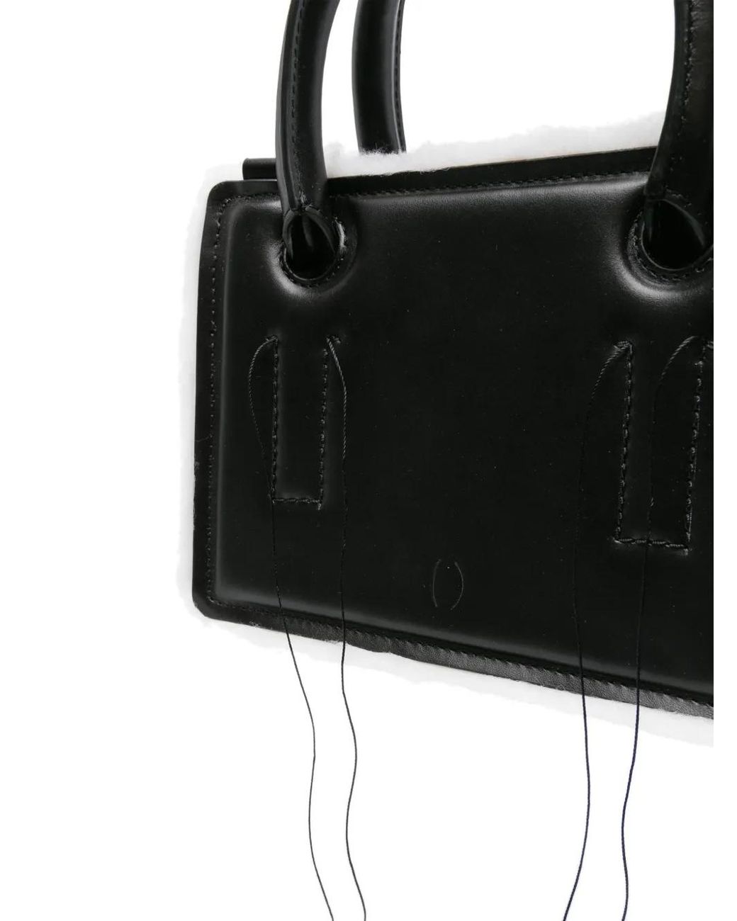 Dentro Black Mini Otto Leather Tote Bag