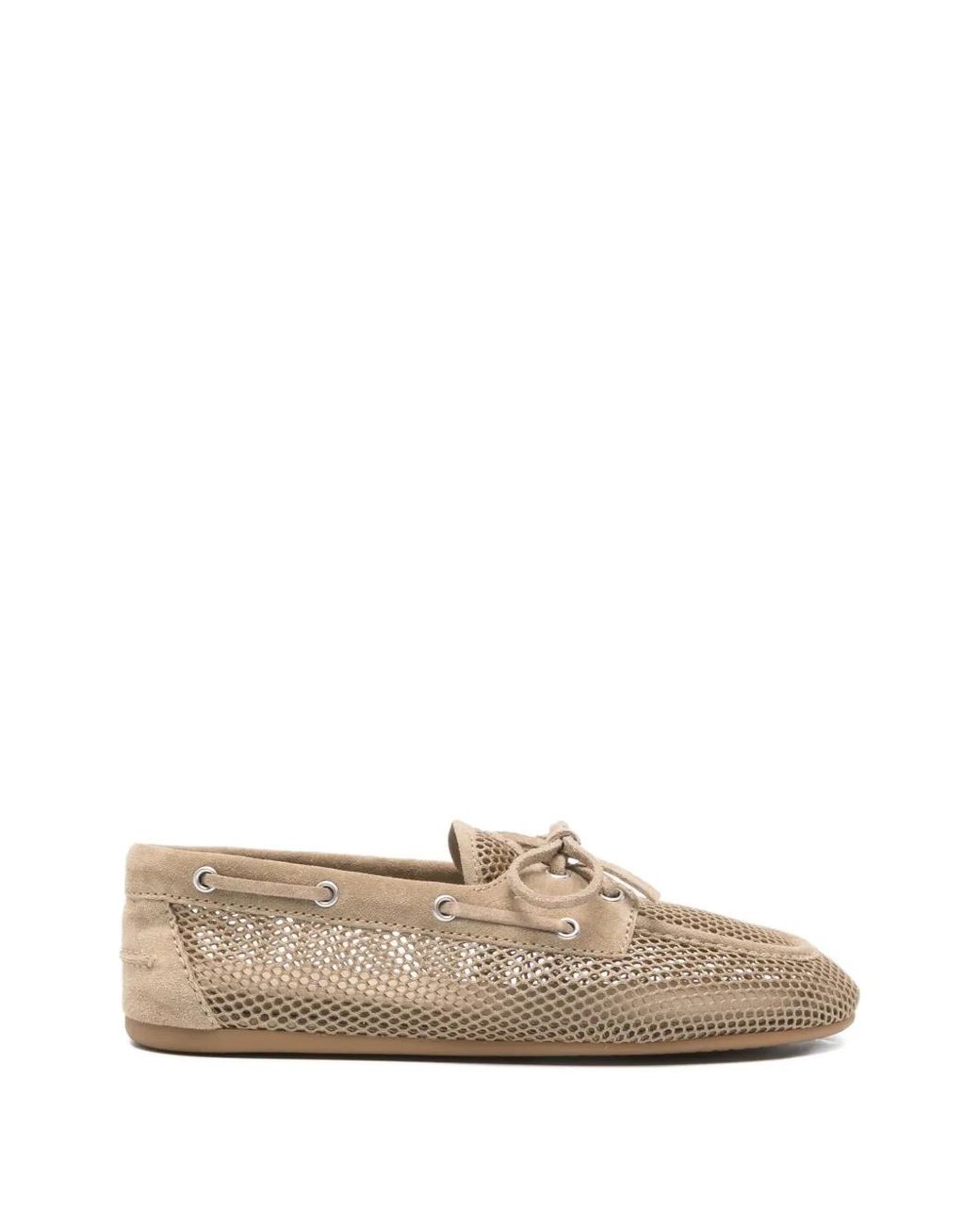 Miu Miu White Deck Mesh Boat Loafers