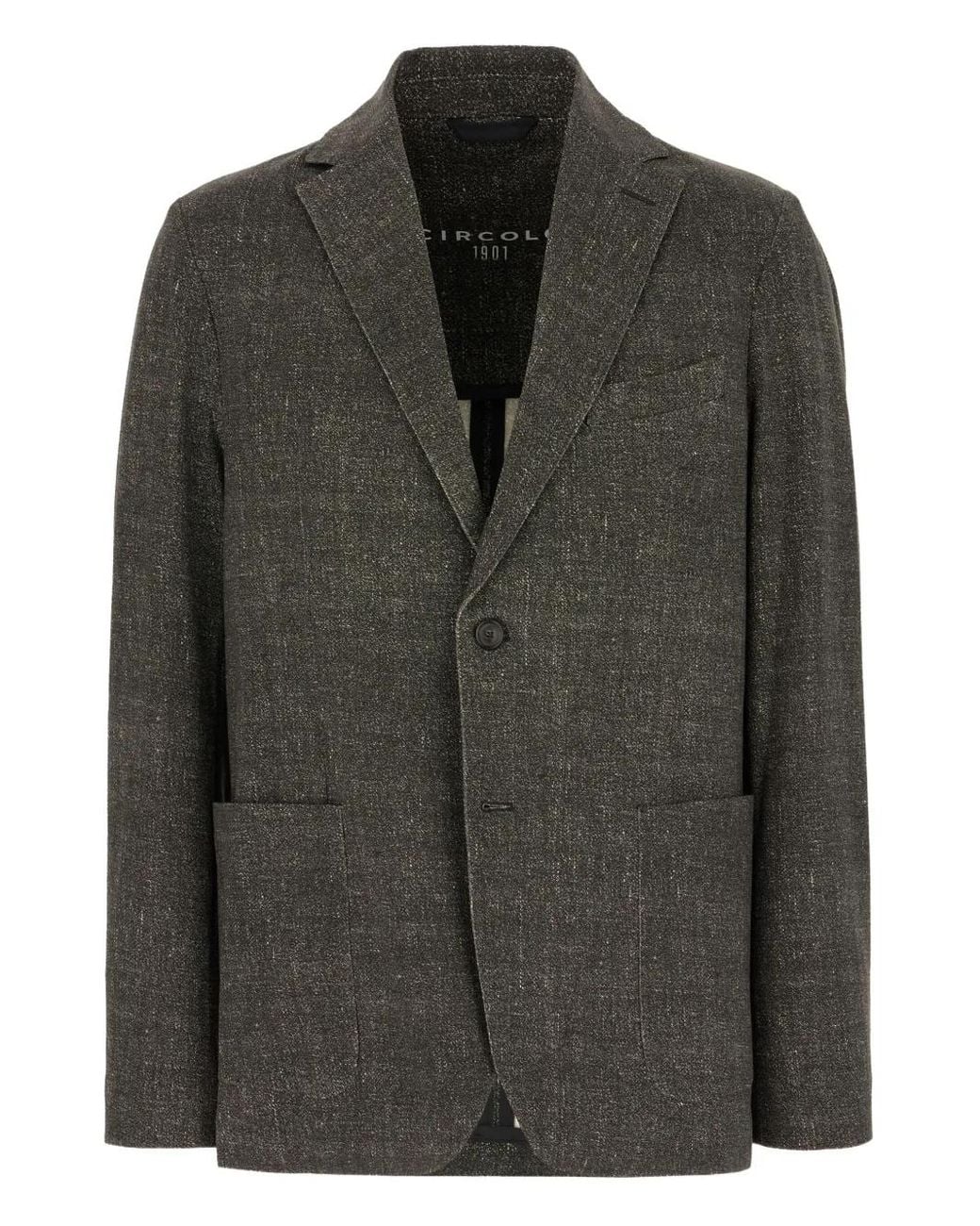 Circolo 1901 Melierte Jacke Mit Zwei Knöpfen in Black für Herren