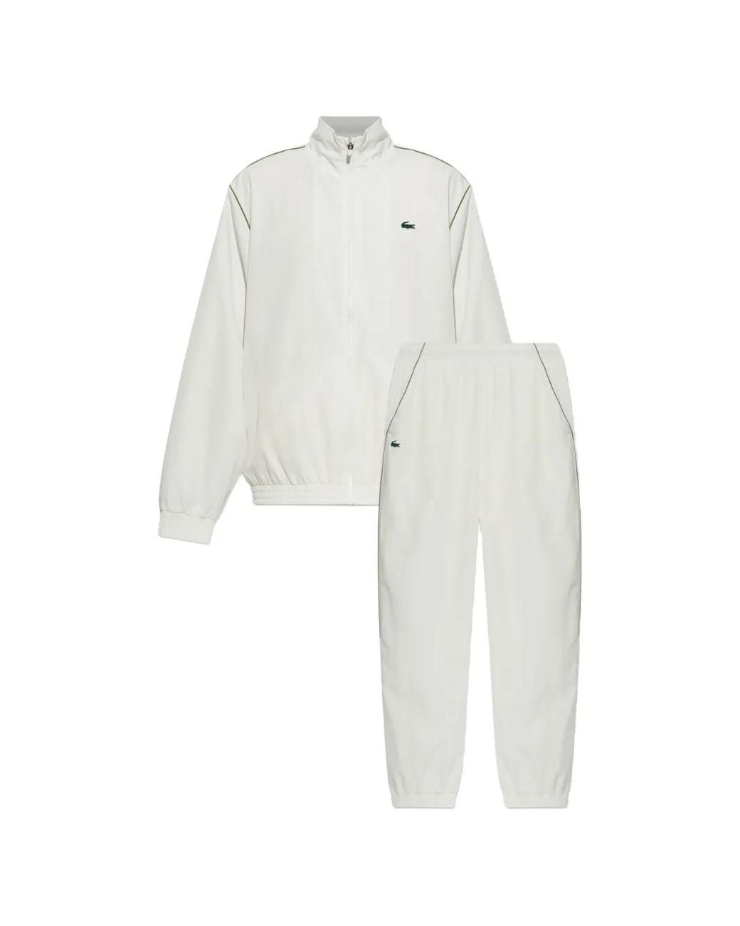 Lacoste White X Novak Djokovic Logo-Patch Tracksuits for men