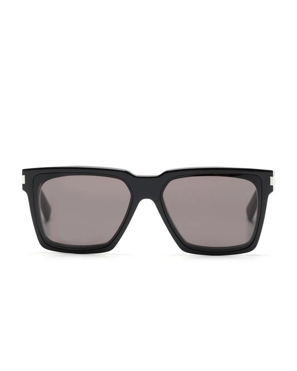 Saint Laurent Gray Square-Frame Tinted Sunglasses