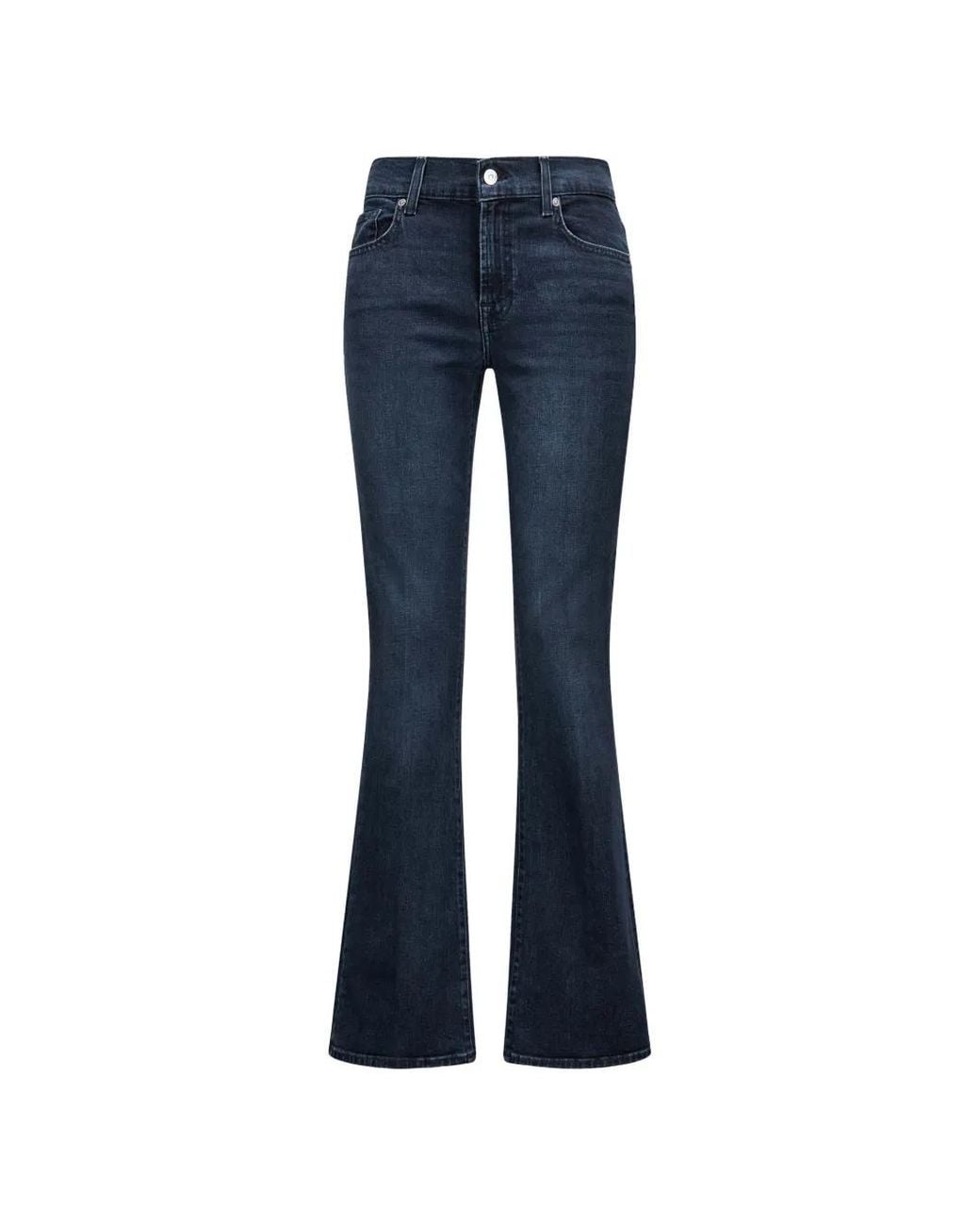 7 For All Mankind Blue Faded Flared Jeans