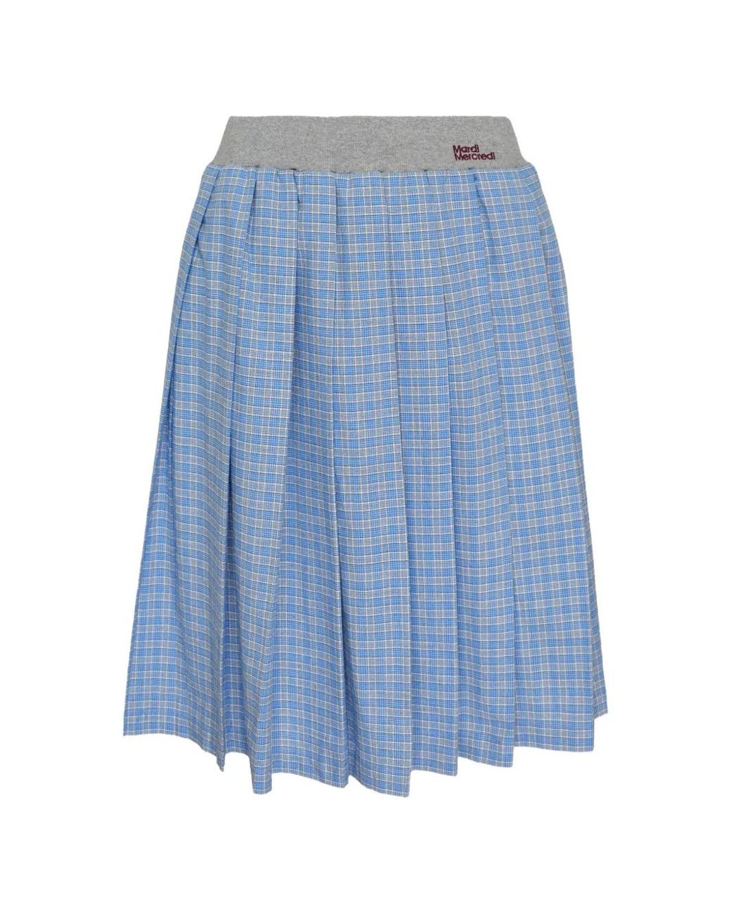 MARDI MERCREDI Blue Pleated Midi Skirt