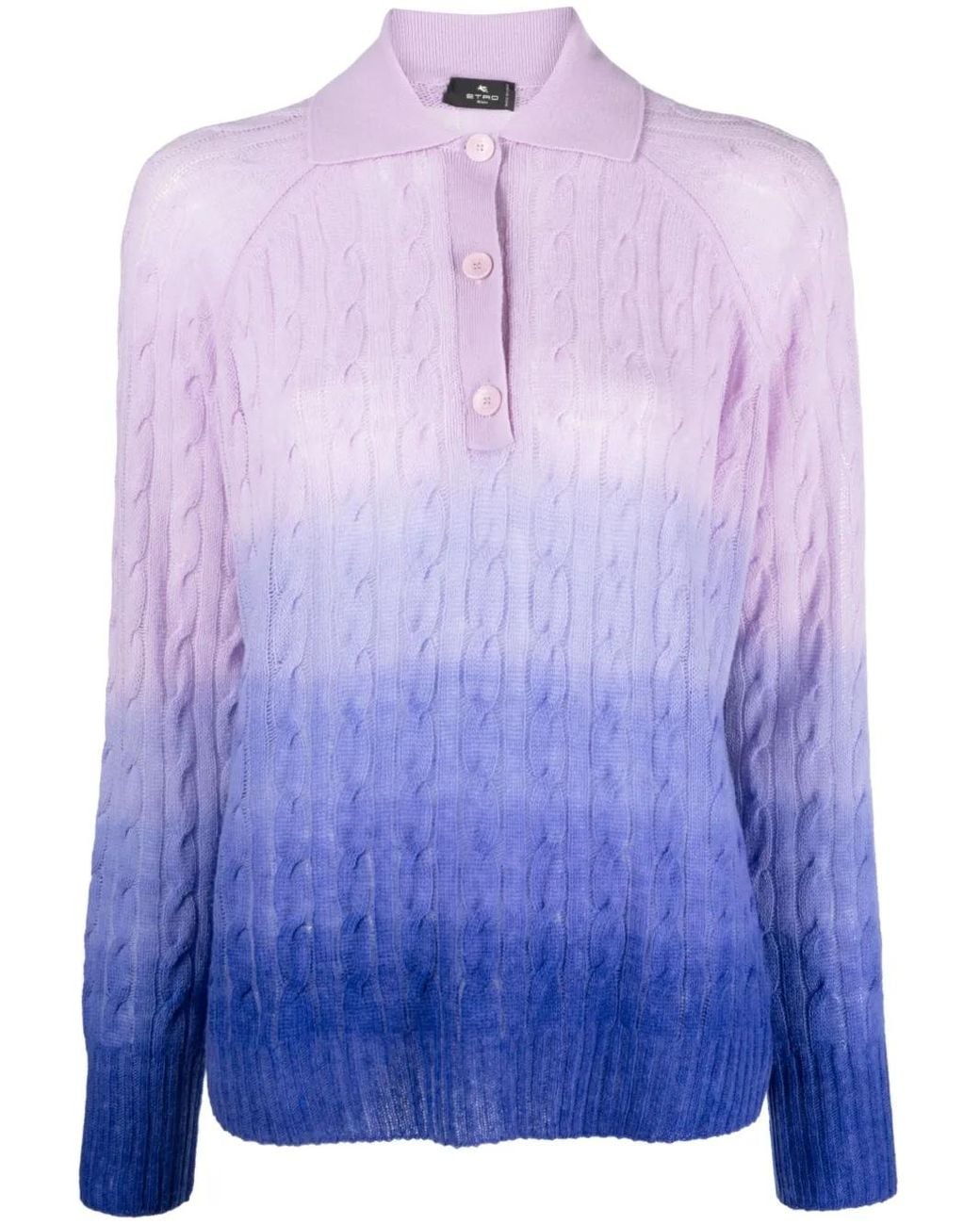 Etro Purple Ombré-Effect Wool Sweater