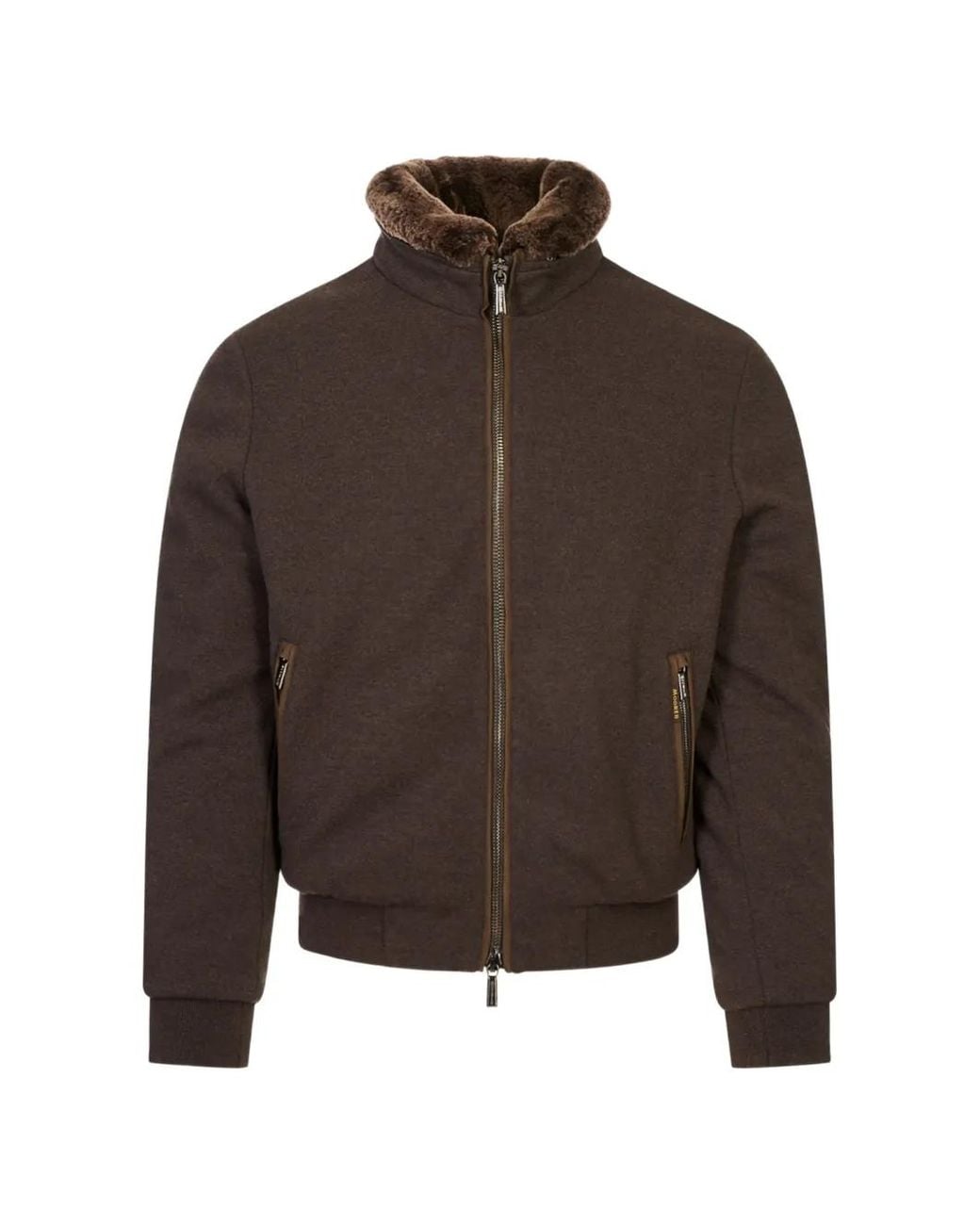 Moorer Brown Bellati-Mrw Zip-Up Jacket for men
