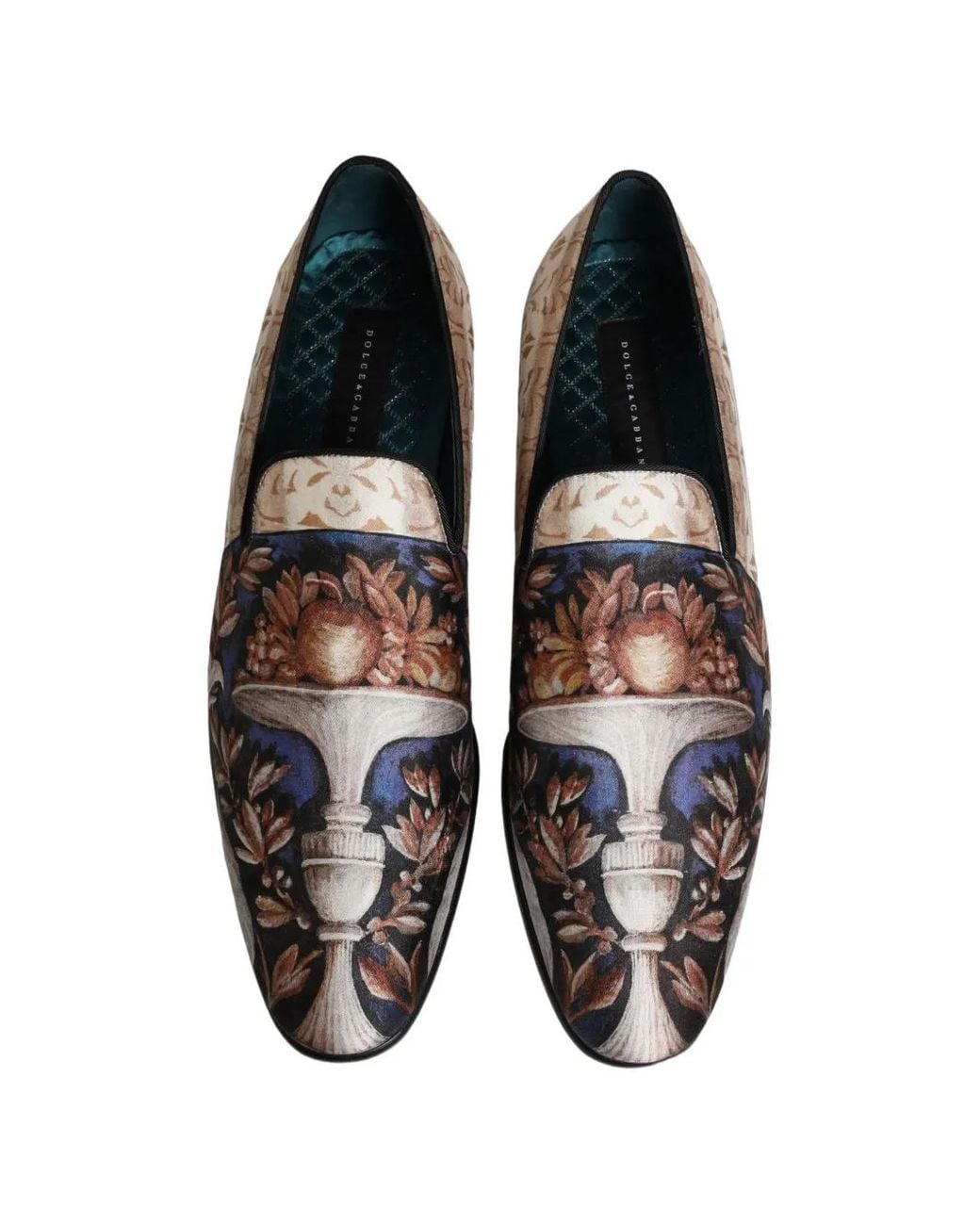 Frute Blocks Dolce & Gabbana Fruit Print Velvet Loafers in White for Men | Lyst