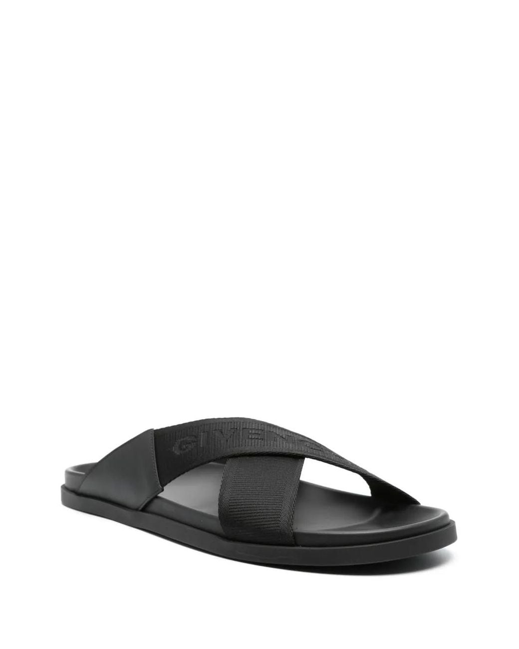Givenchy Black G Plage Cross Strap Sandal for men