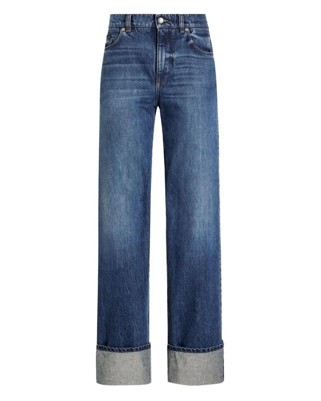 Dolce & Gabbana Blue Turn-Up Cuffs Jeans
