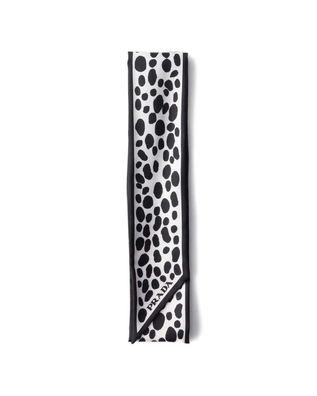 Prada White Silk Twill Ribbon Scarf