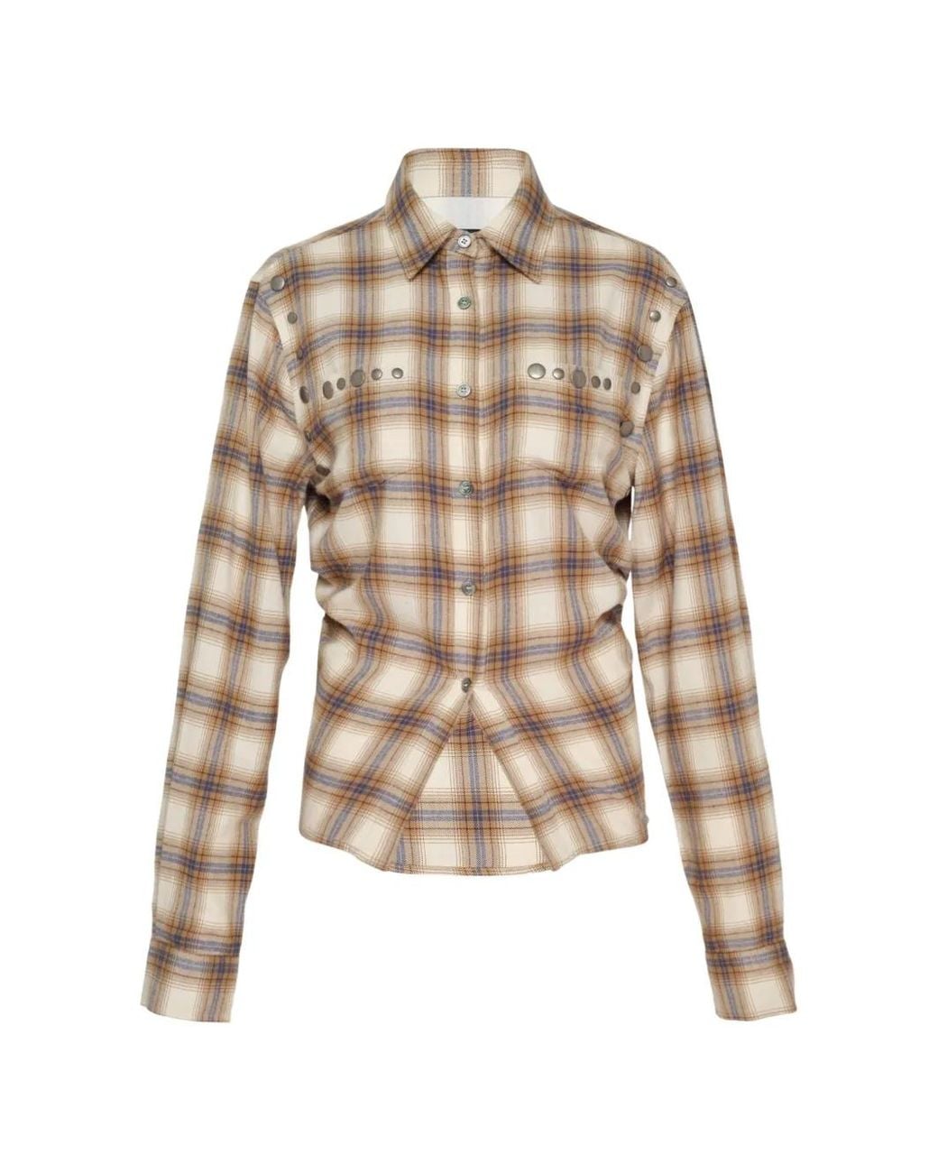 ANDERSSON BELL Natural Check Studded Shirt