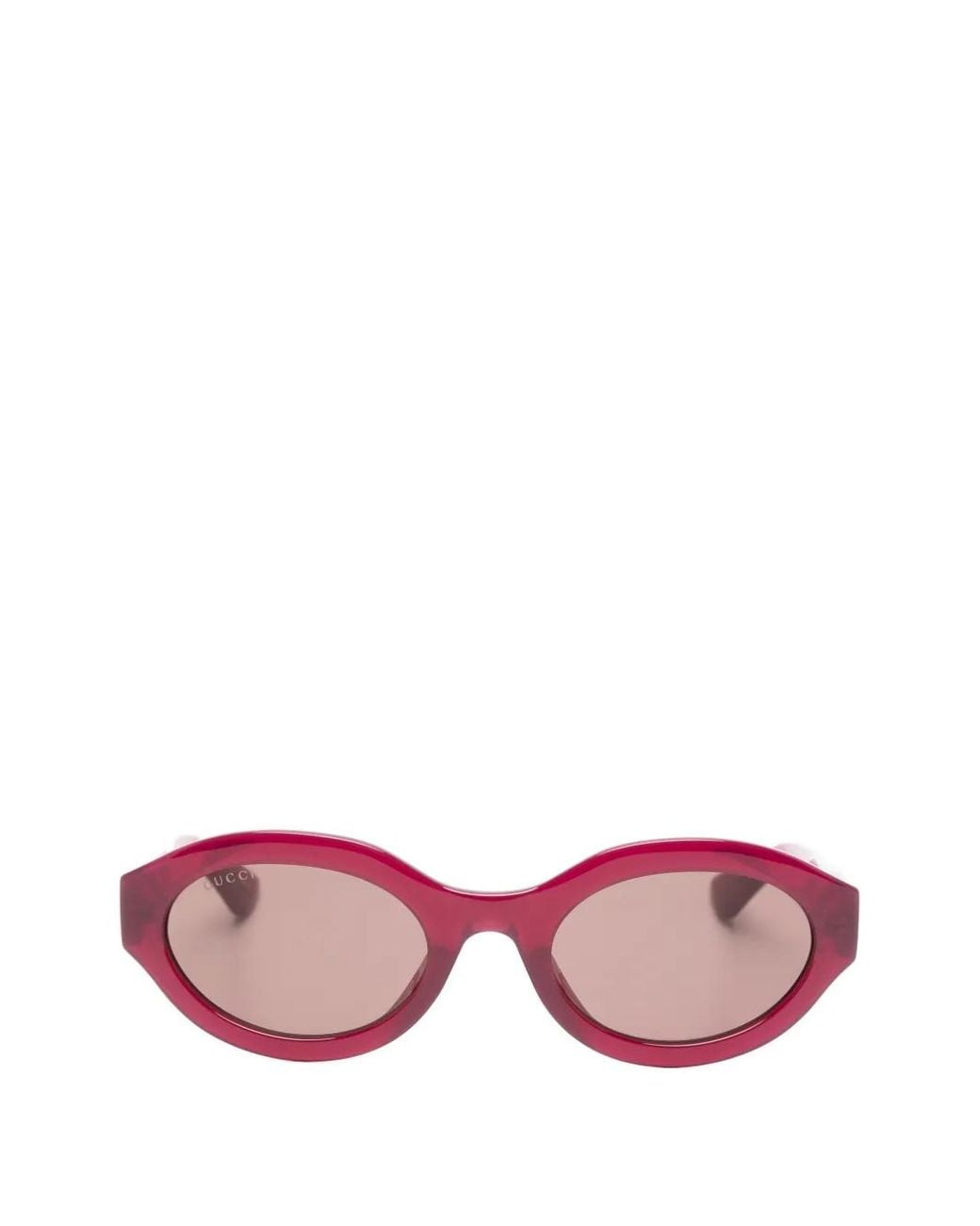 Gucci Pink Interlocking G Oval-Frame Sunglasses