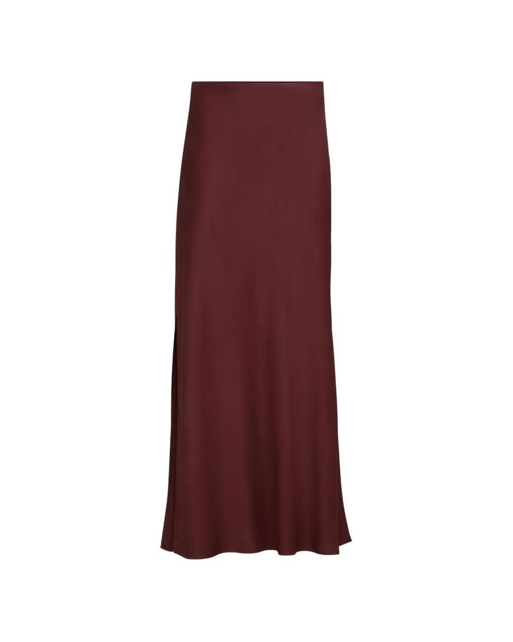 Brunello Cucinelli Purple Satin Cady Fluid Bias-Cut Skirt