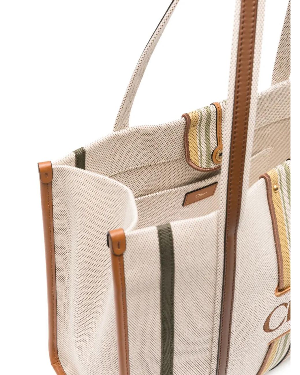 Chloé White Woody Loop Tote Bag