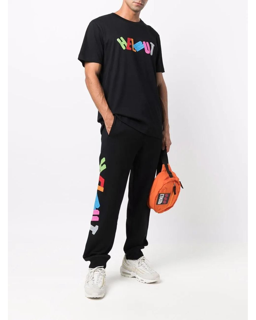 Helmut Lang Black 3D Logo Track Pants for men