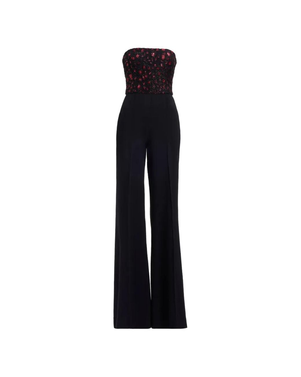 Elie Saab Black Sequin-Embellished Strapless Jumpsuit