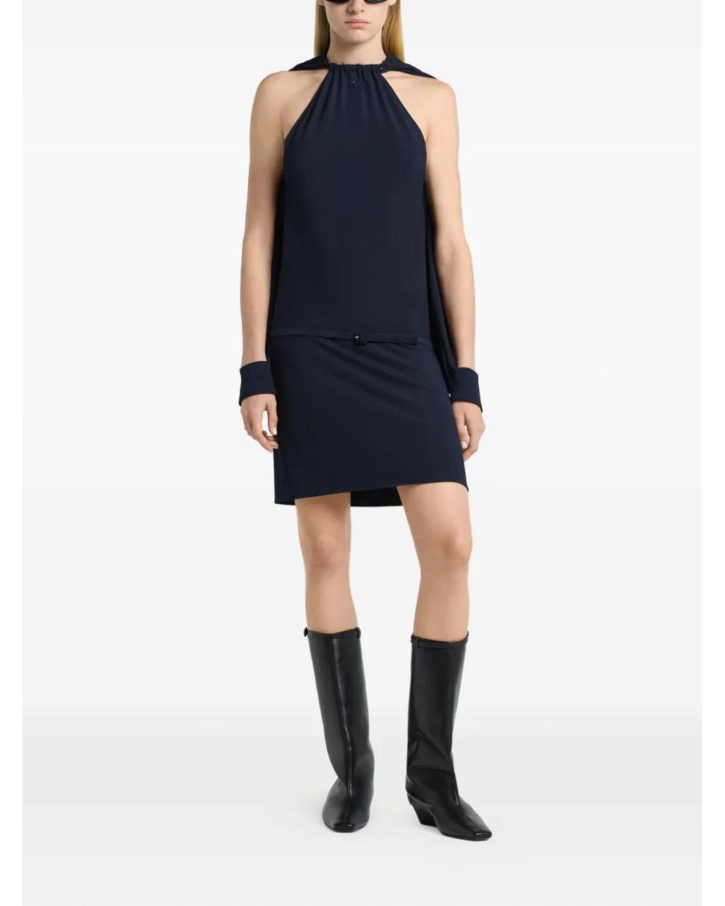 Courreges Blue Cut-Out Jersey Dress