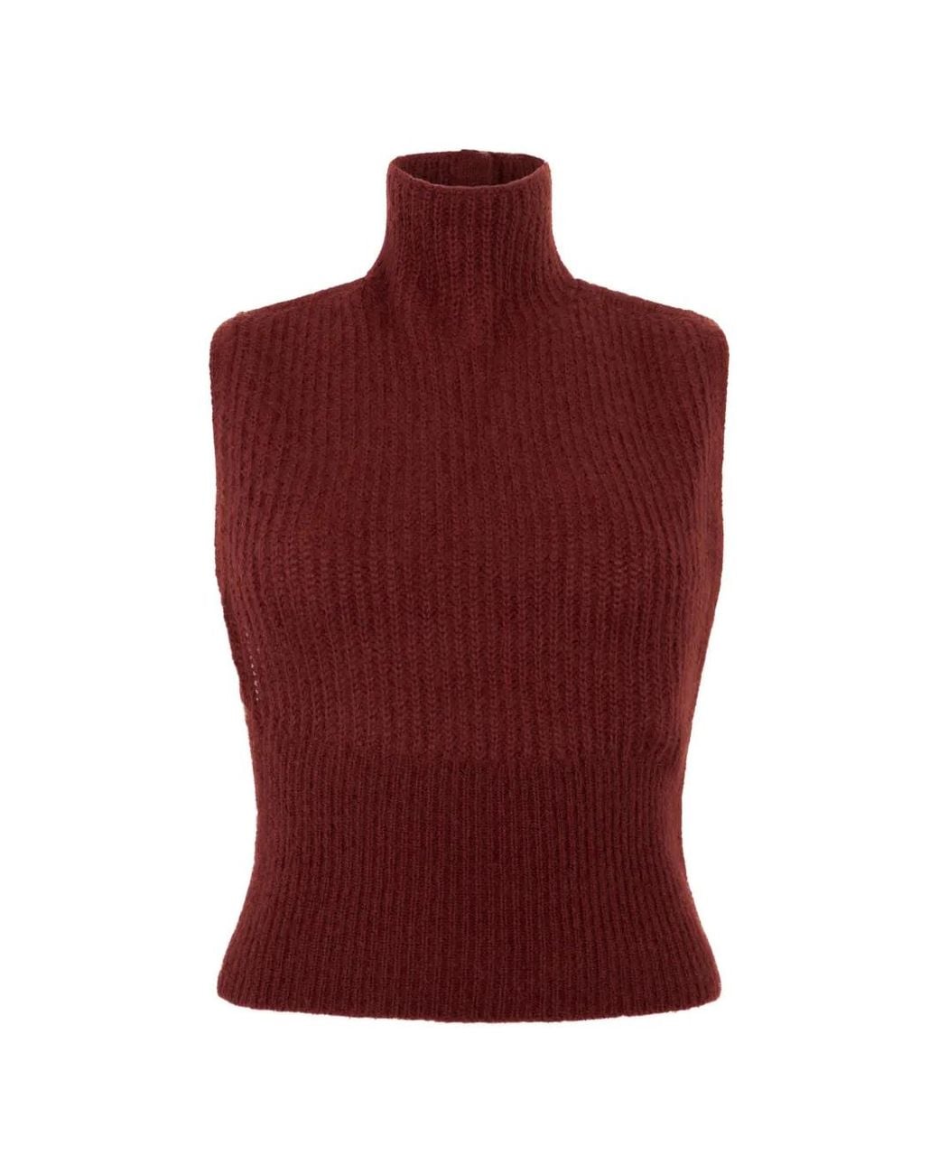 Max Mara Red Slim-Fitting Mohair Jumper