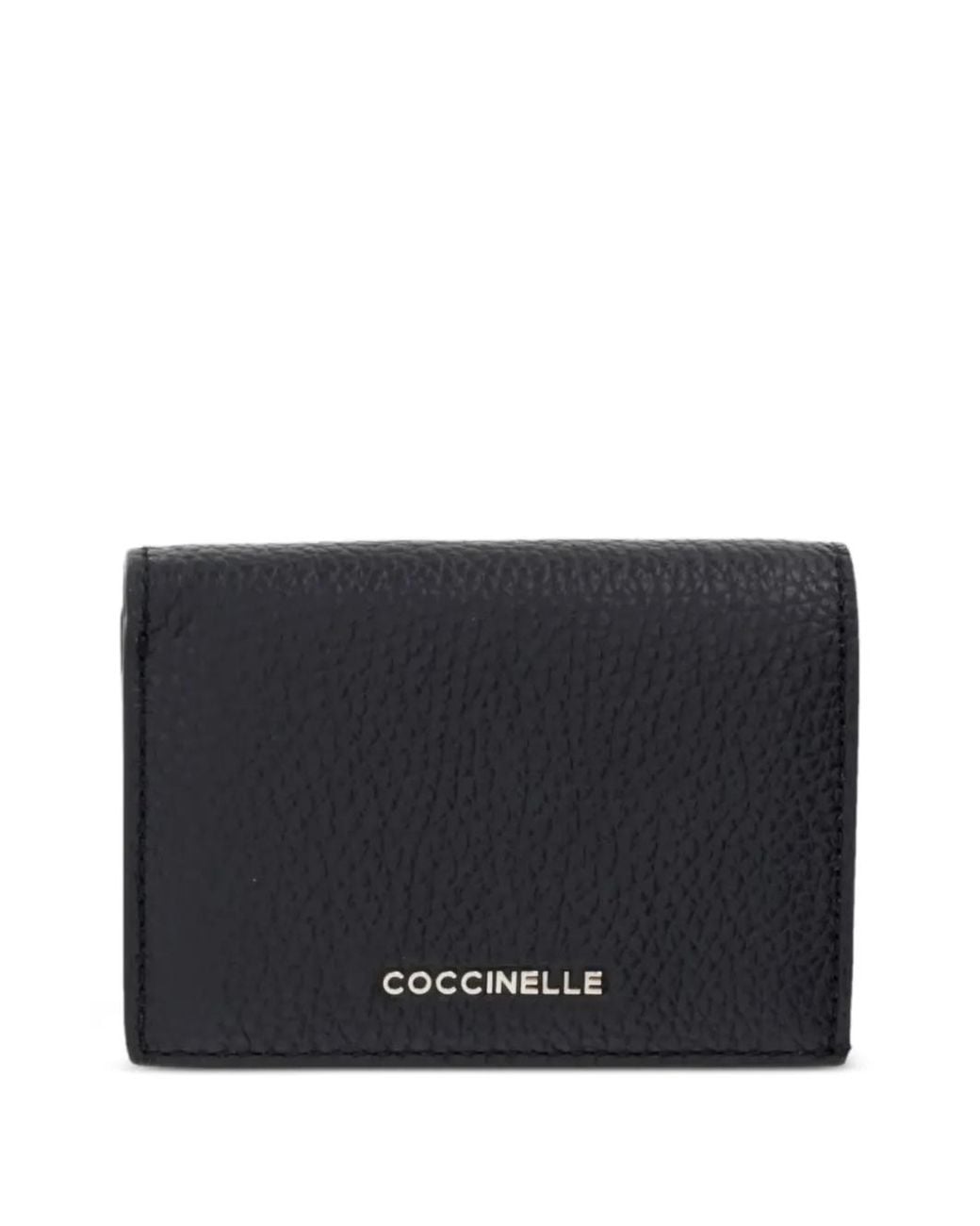 Coccinelle Black Logo-Print Pebbled-Leather Wallet