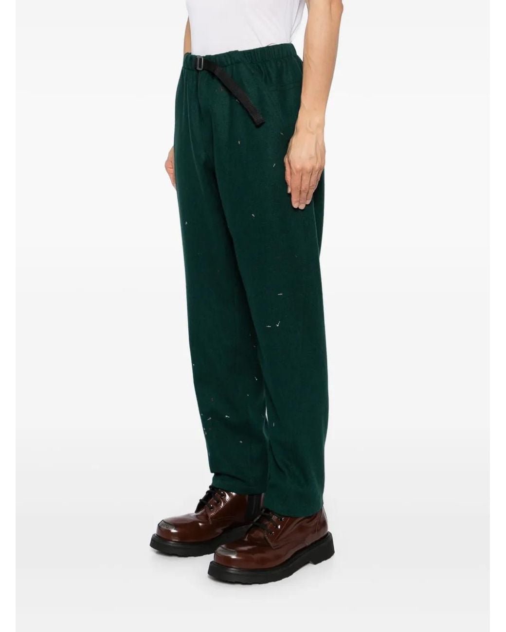 Undercover Green Embroidered Pants for men