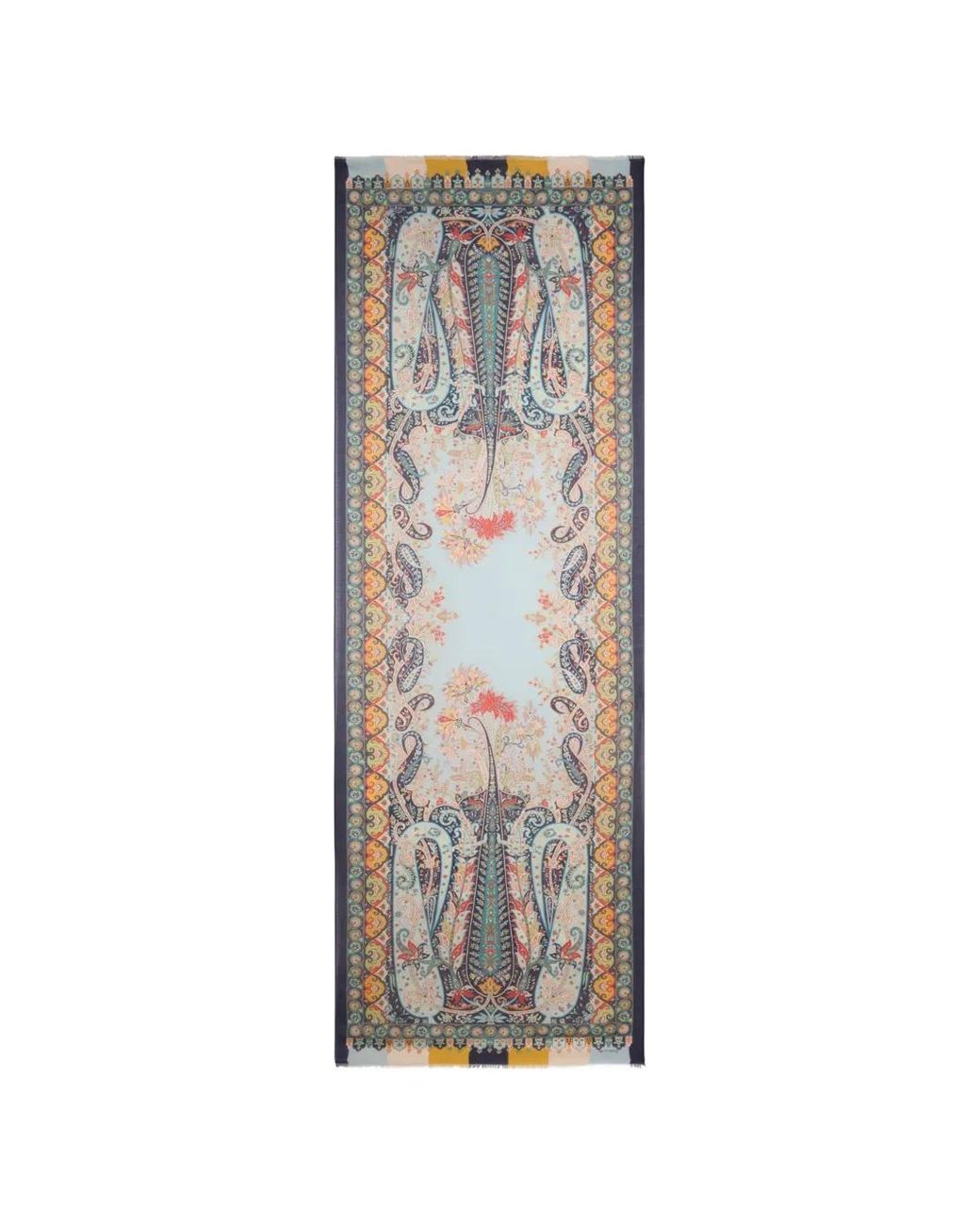 Etro Blue Foulard En Soie Imprimé Bandana for men