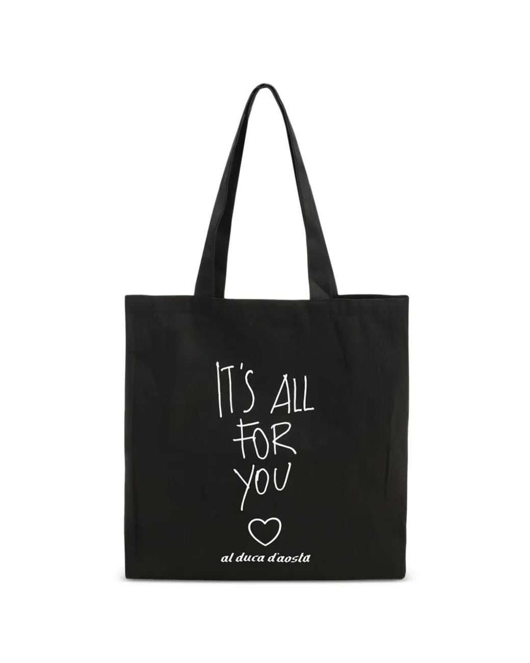 Al Duca D'aosta Black Slogan-Print Tote Bag