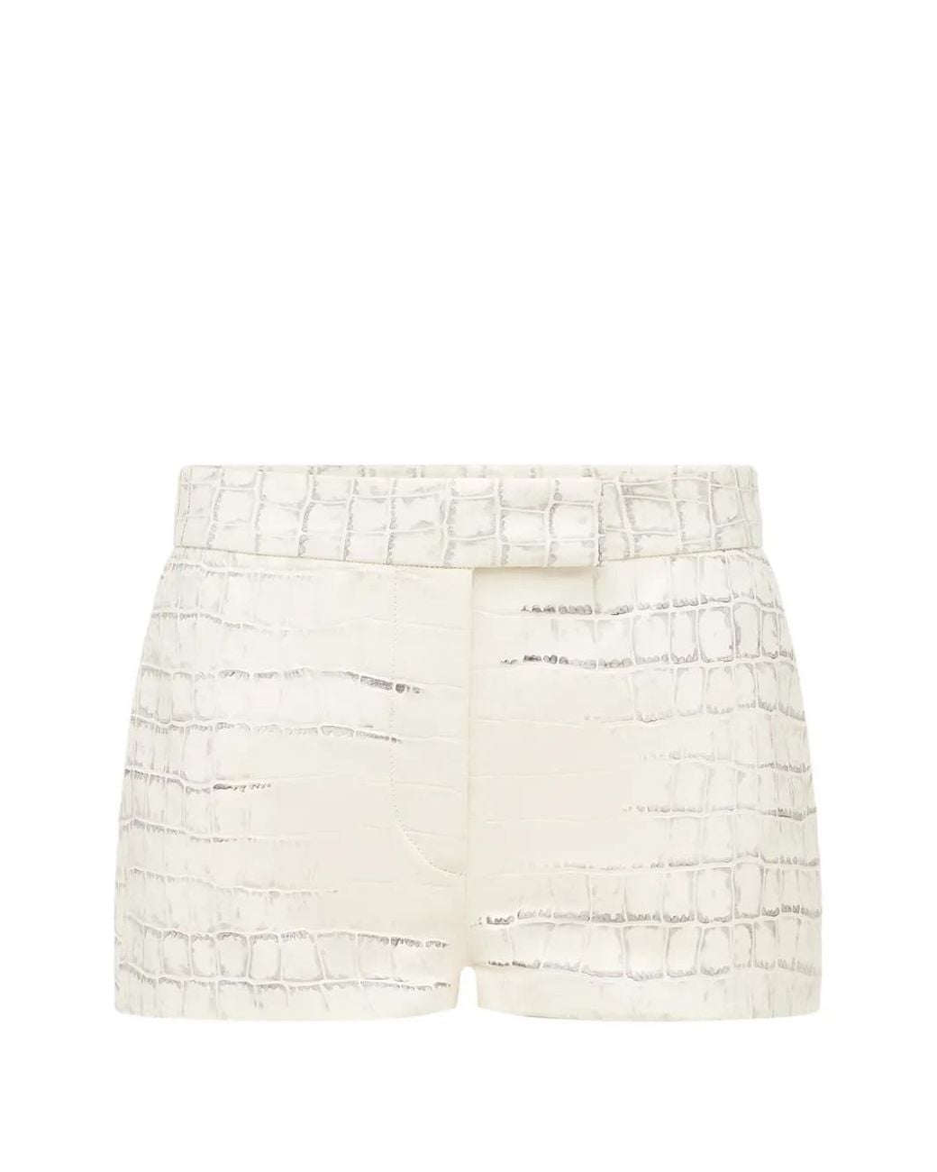 Alex Perry Natural Short En Cuir À Effet Peau De Crocodile