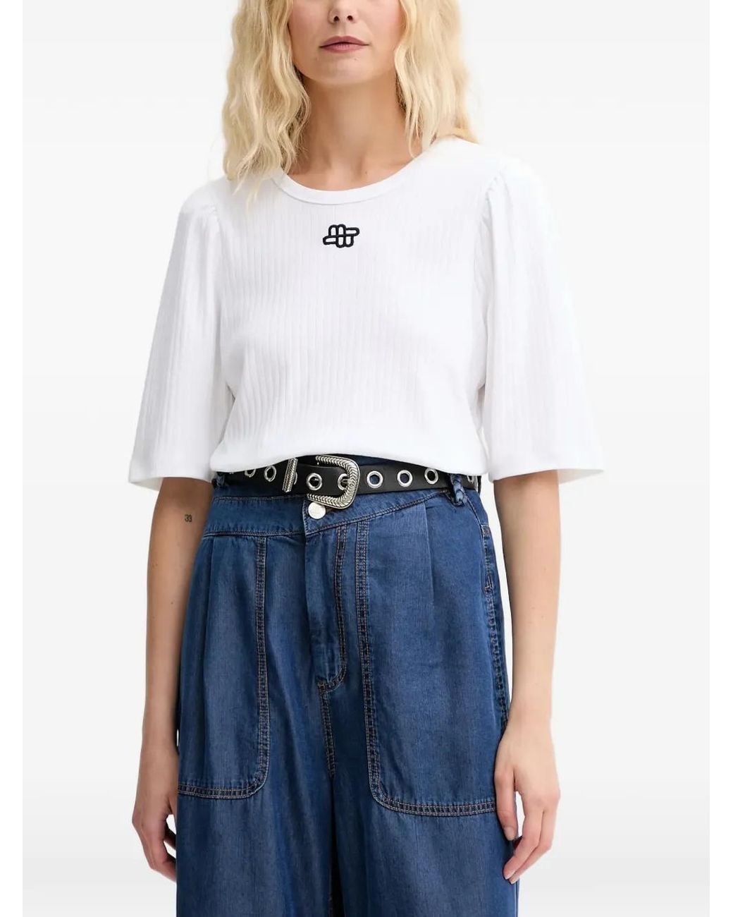 Munthe White Parsa Ribbed T-Shirt