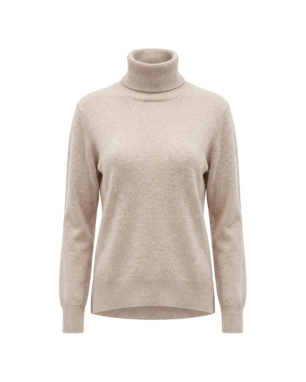 Not Shy Natural Laurene Roll-Neck Cashmere Sweater