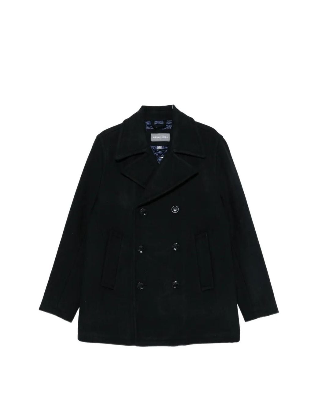 Michael Kors Black Double-Breasted Pea Coat for men