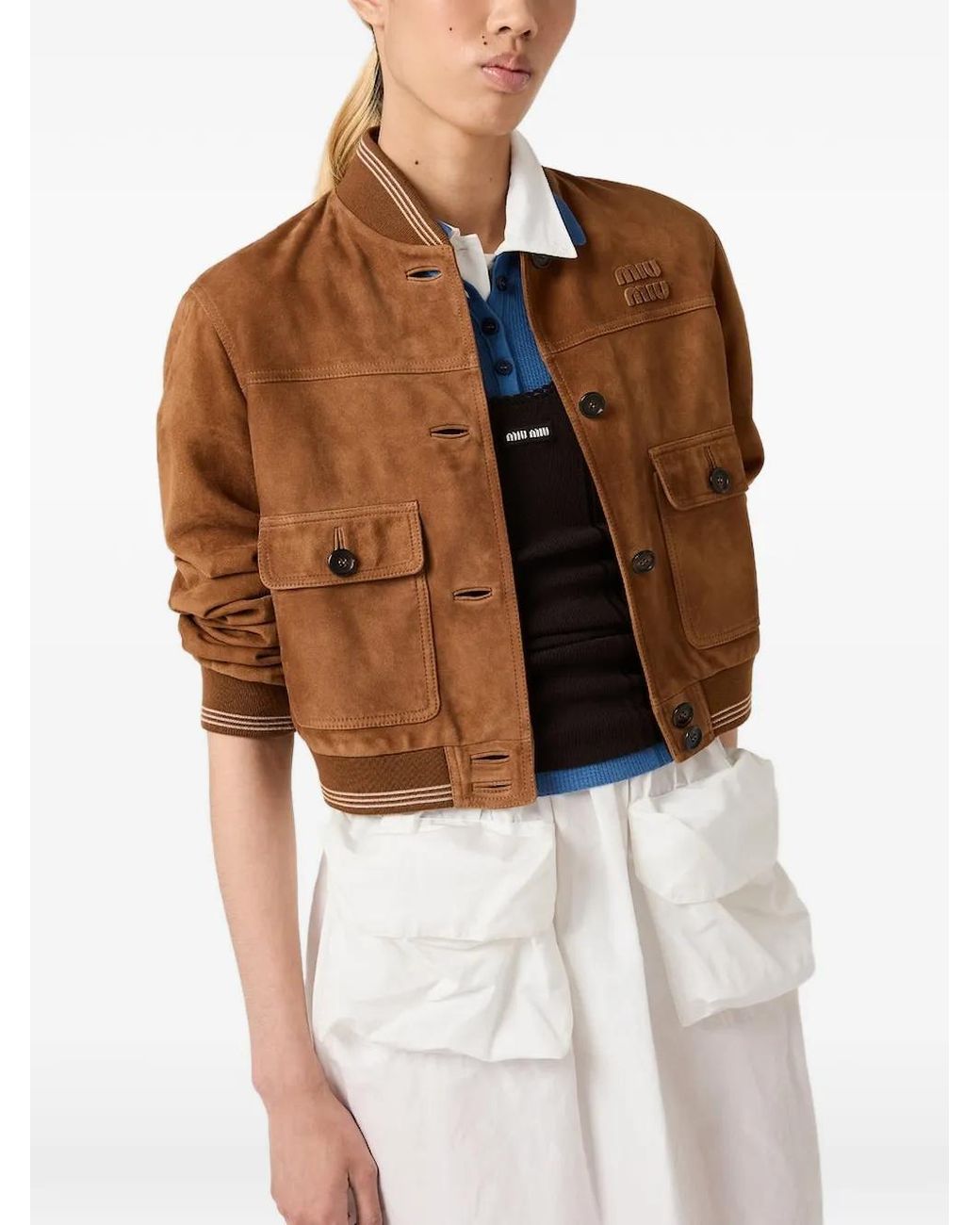Miu Miu Brown Patch Pocket Jacket